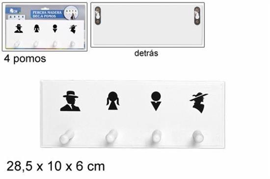 APPENDIABITI PER PORTA IN LEGNO 4POSTI