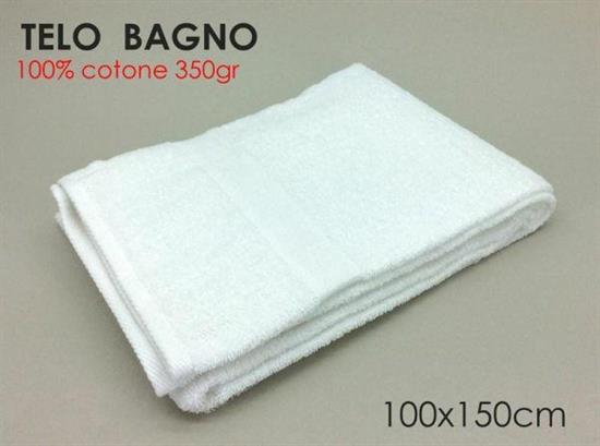 ASCIUGAMANO TELO BAGNO 100X150CM BASIC BIANCO 100% COTONE