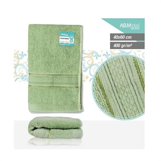 ASCIUGAMANO COTONE 400 GR 40 X 60 CM VERDE MENTA