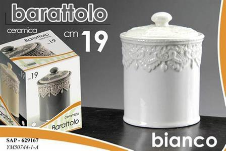 BARATTOLO IN CERAMICA BIANCO 15X19CM