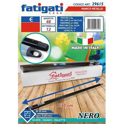 BASTONE METALLO 130 CM NERO