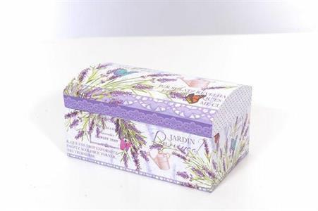 BAULETTO PORTAGIOIE DECORO LAVANDA 12X10,5X20CM