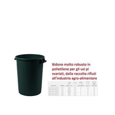 BIDONE MILLEUSI 50 LT NERO SENZA COPERCHIO PLASTIME