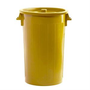 BIDONE MILLEUSI 100LT CON COPERCHIO COLORE GIALLO