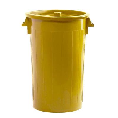 BIDONE MILLEUSI 100LT CON COPERCHIO COLORE GIALLO