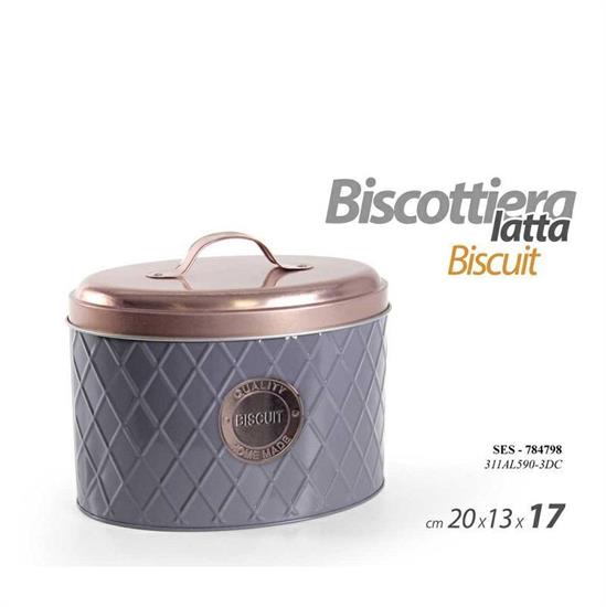 BISCOTTIERA IN LATTA 20 X 13 X 17 CM RAME