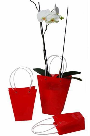 BORSA PLASTICA GRANDE 2/MANICI ROSSA 10PZ 24X10H26/40