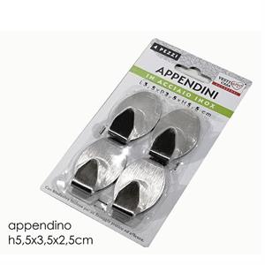 APPENDINO OVALE IN METALLO CROMATO SET 4 PZ