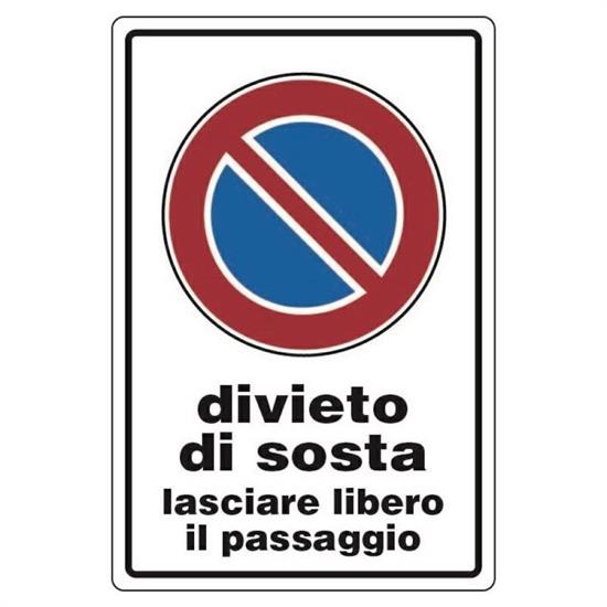 CARTELLO DIVIETO DI SOSTA PVC 20X30 CM