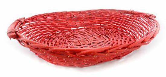 CESTO VIMINI OVALE GLITTER COLORE ROSSO 58X45X13CM