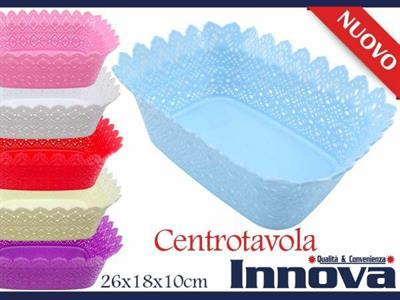 CESTINO PLASTICA CENTROTAVOLA 6 COLORI ASS.TI