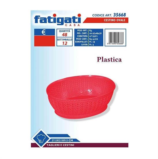 CESTINO PLASTICA OVALE 27,5 X 21 X 9,5 CM