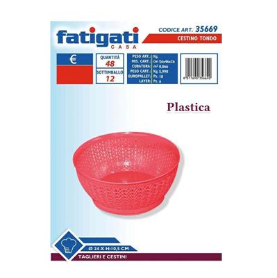 CESTINO PLASTICA TONDO D. 24 X 10,5 CM