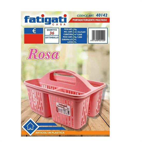 CESTINO PORTADETERGENTI MULTIUSO COLORE ROSA