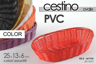 CESTINO OVALE 25X13X6CM COLORI ASS.