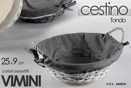 CESTINO TONDO VIMINI 25X9CM COLORI ASS.