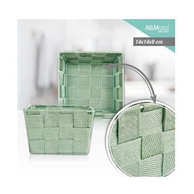 CESTO WIKER 14 X 14 X H9 CM COLORE VERDE MENTA