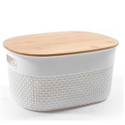 CESTINO IN PLASTICA COPERCHIO BAMBOO 28X18X12,5 CM