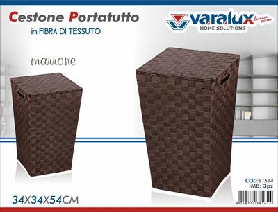 CESTONE PORTATUTTO IN FIBRA DI TESSUTO COLORE MARRONE