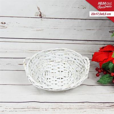 CESTA VIMINI BIANCO CM.22X17,5X6,5