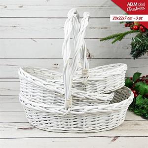 CESTA PZ.3 CM.28X22X7 BIANCO